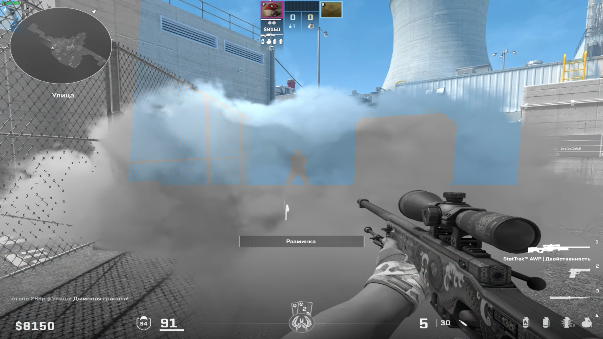 Nhìn kĩ, người chơi có thể nhìn xuyên khói để thấy đối thủ - Ảnh màn hình được chụp bởi sk0v0r0daya