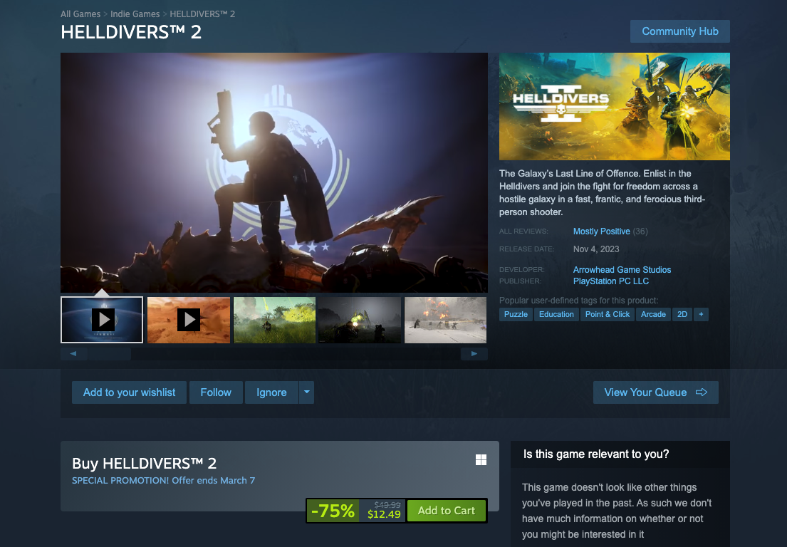Lừa đảo giảm giá Helldivers 2: Kẻ mạo danh trục lợi từ người hâm mộ trên Steam