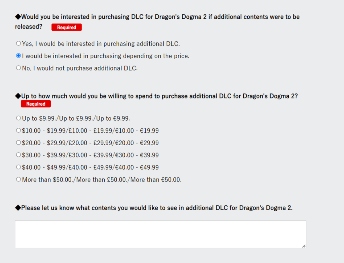 Capcom hỏi người chơi Dragon's Dogma 2 xem họ muốn trả bao tiền để mua DLC