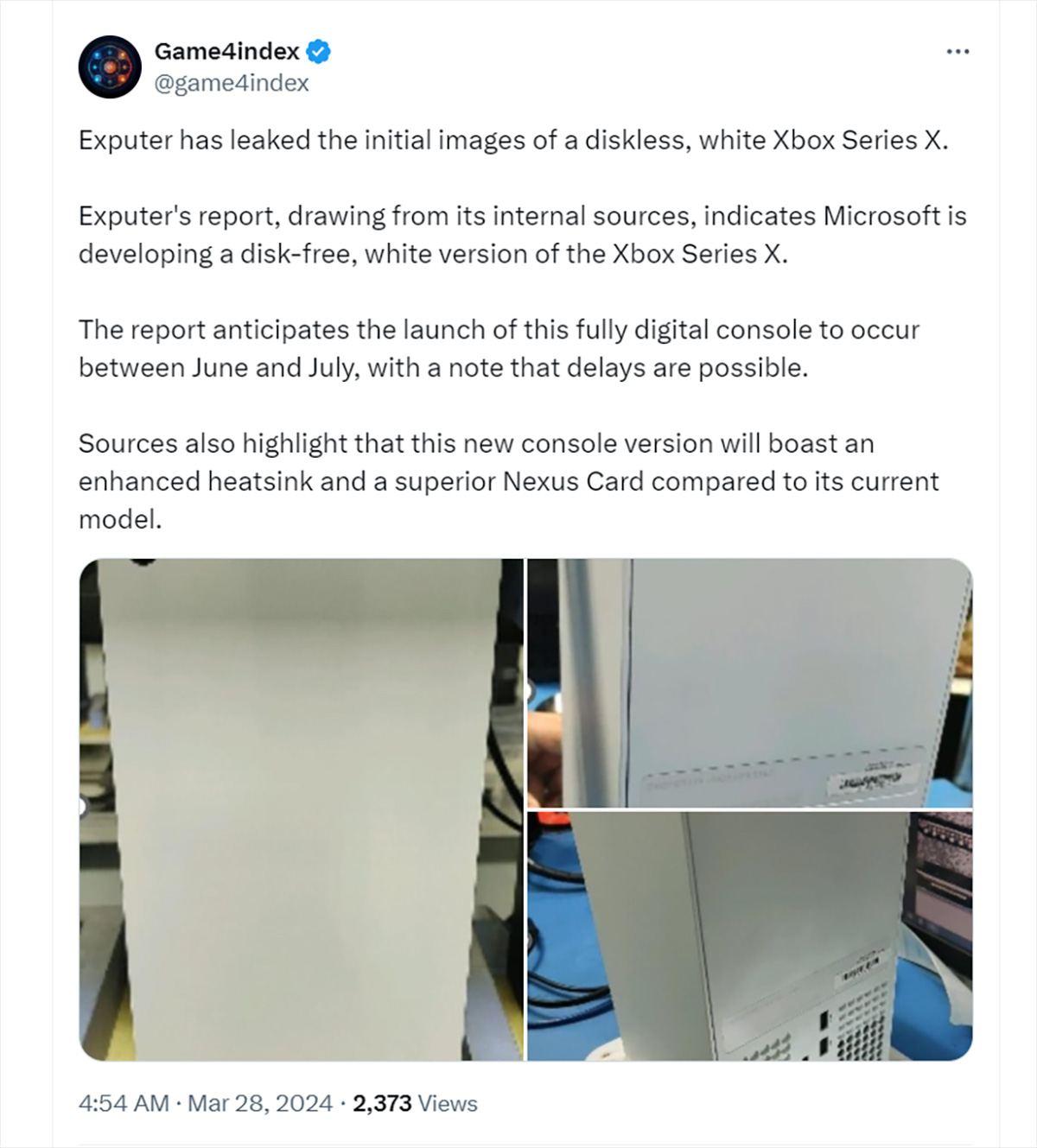 Diện mạo phiên bản kỹ thuật số của Xbox Series X bị rò rỉ trên mạng
