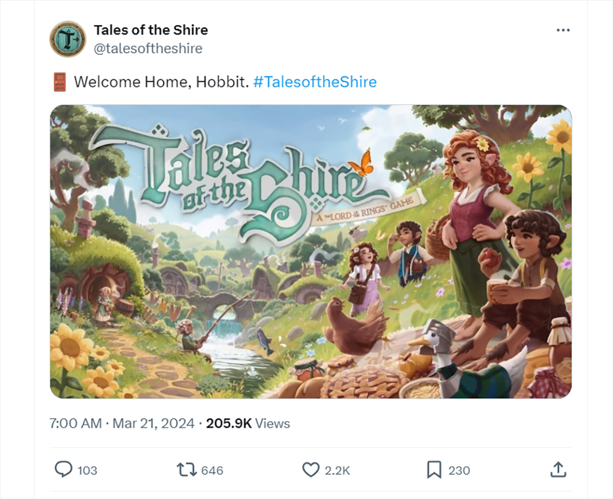Tales of the Shire – game phong cách chúa Nhẫn êm đềm được hé lộ sau 6 tháng im lặng