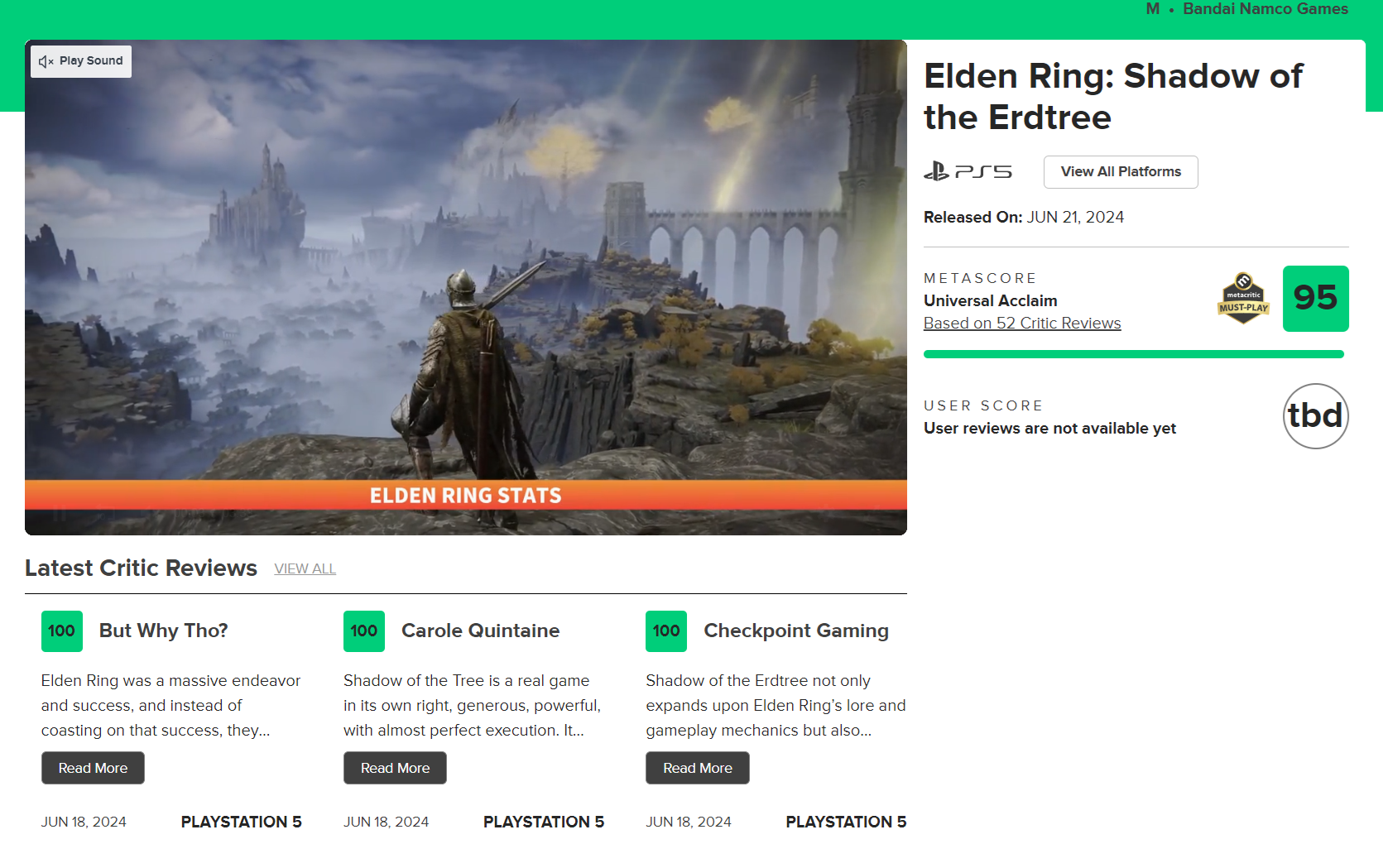 DLC Shadow of the Erdtree được đánh giá xuất sắc không kém game gốc Elden Ring
