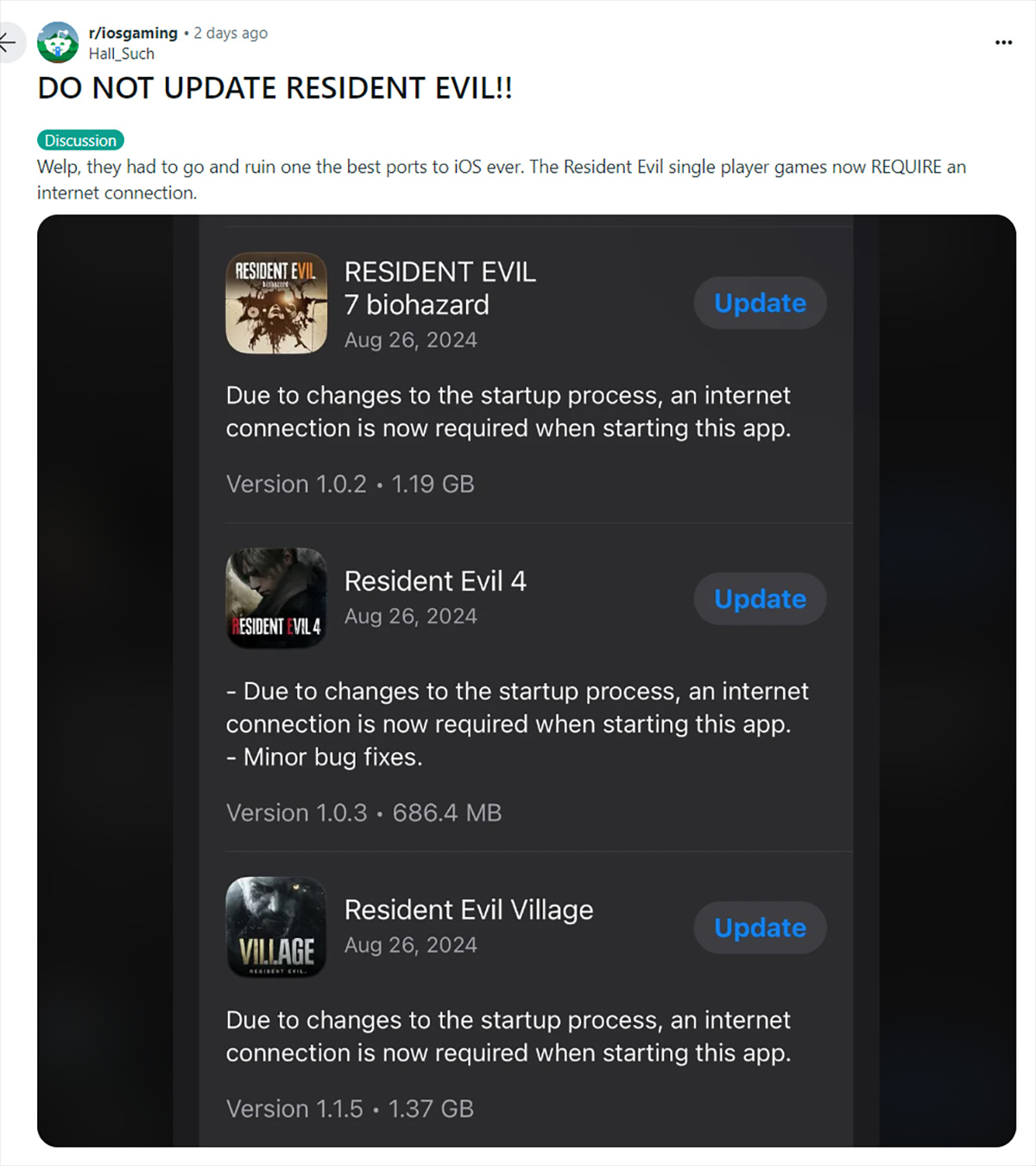 Resident Evil trên di động đòi kết nối internet khiến người chơi nổi giận