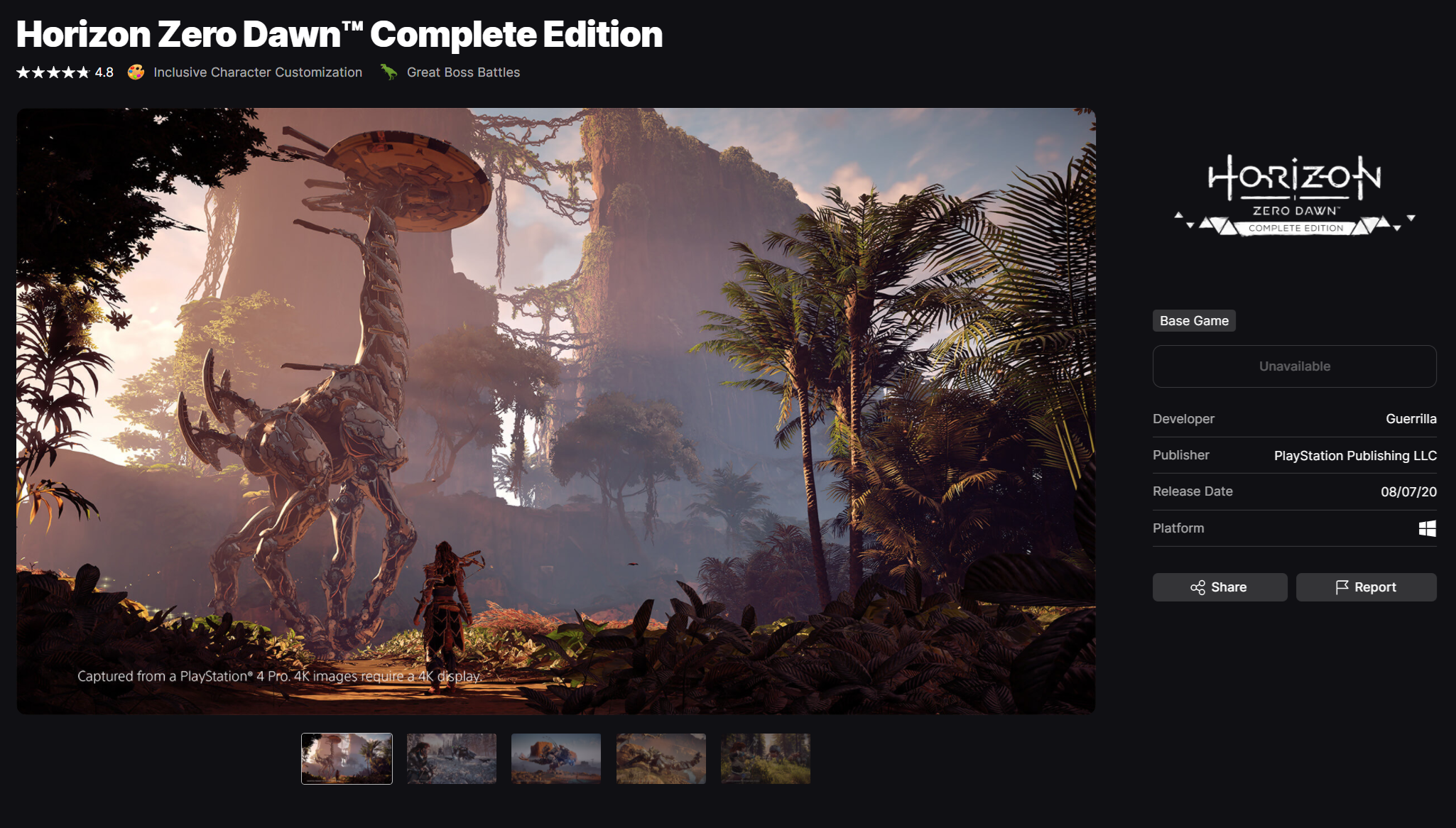 Horizon Zero Dawn bản gốc bắt đầu bị gỡ bỏ để thay bằng bản Remastered