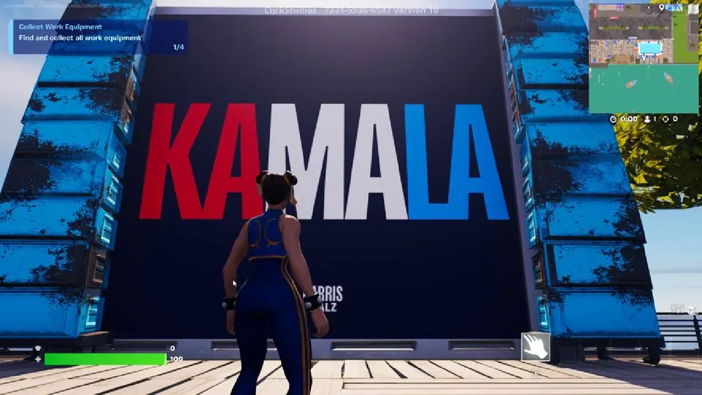 Chả có ai chơi map Fortnite của ứng viên tổng thống Mỹ Kamala Harris