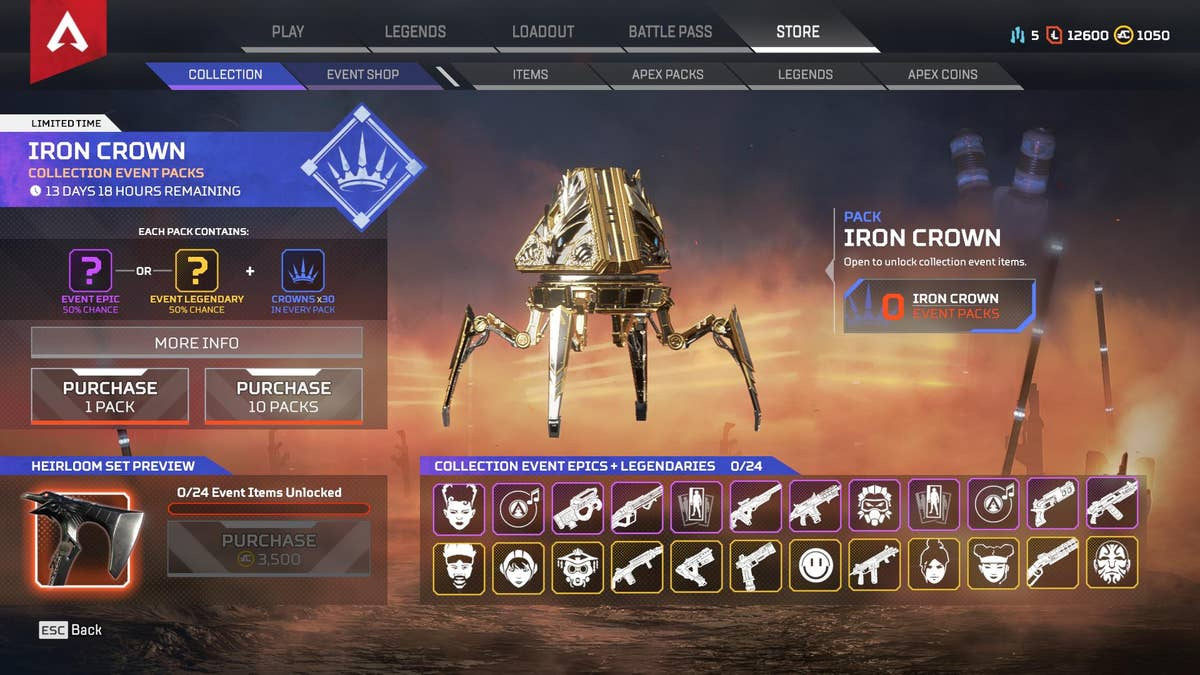 Respawn công bố tỷ lệ rơi chi tiết của vật phẩm trong Loot Box của Apex Legends