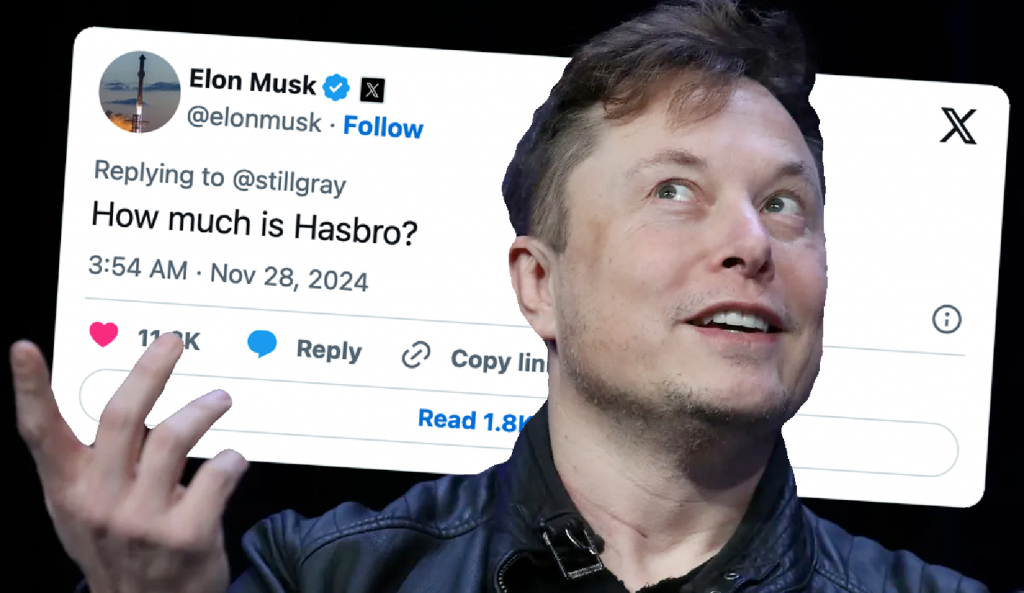 Cổ phiếu của Hasbro tăng vọt do Elon Musk ngỏ ý mua hãng