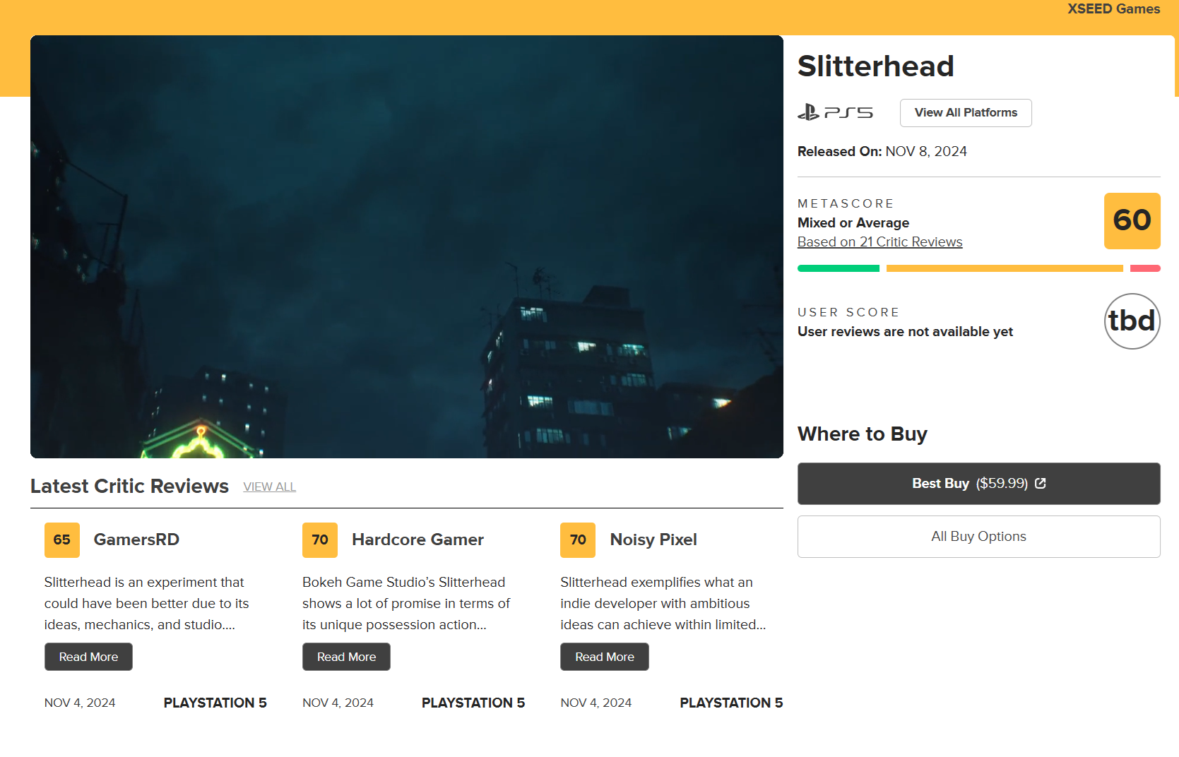 Slitterhead, game mới của cha đẻ Silent Hill bị đánh giá rất thất vọng