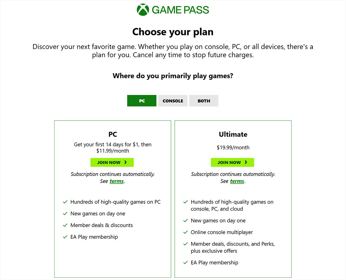 Microsoft mở lại ưu đãi 1 đô la của Game Pass, nhưng chỉ cho PC