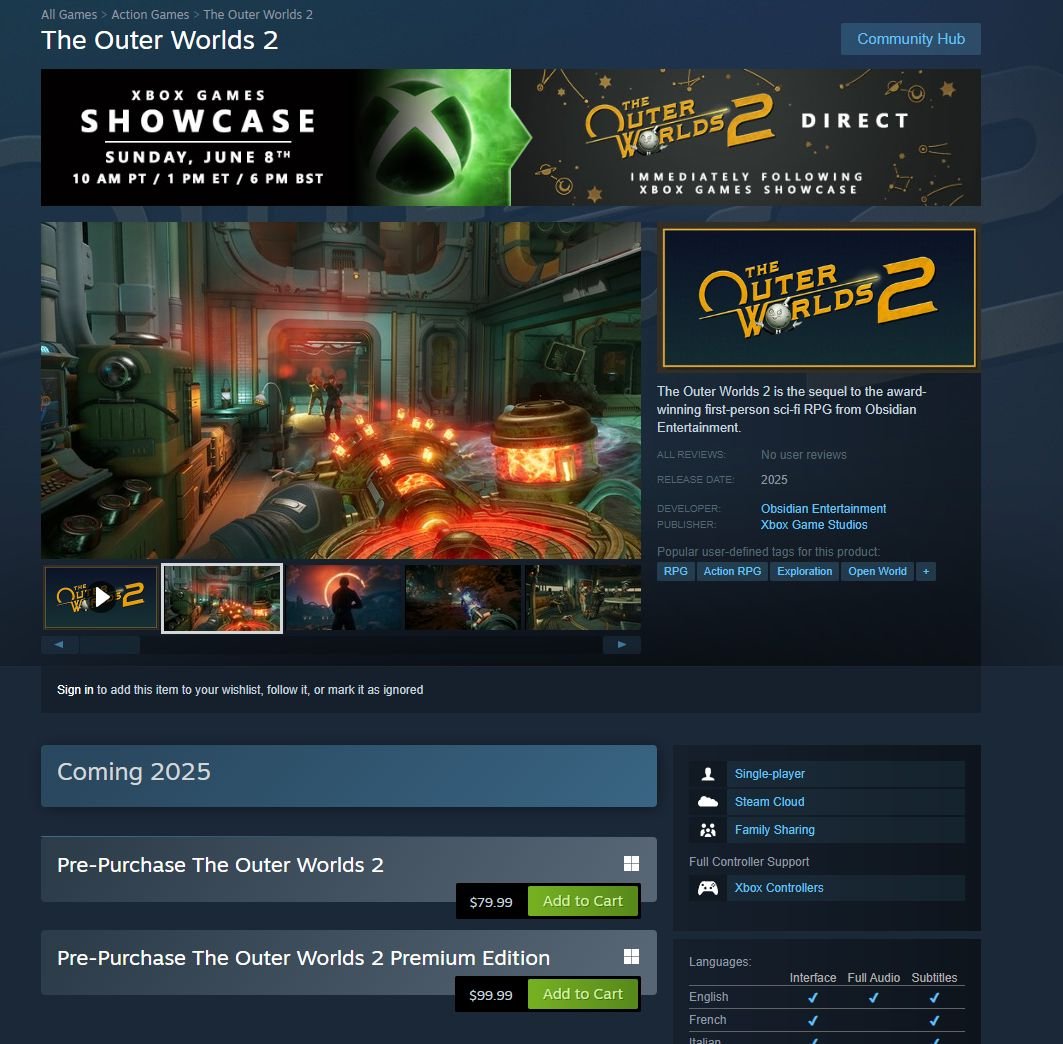 Xbox ấn định giá 80 đô la cho tựa game The Outer Worlds 2 - Gamelade